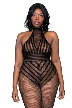 Dreamgirl Combinaison Résille Rayée