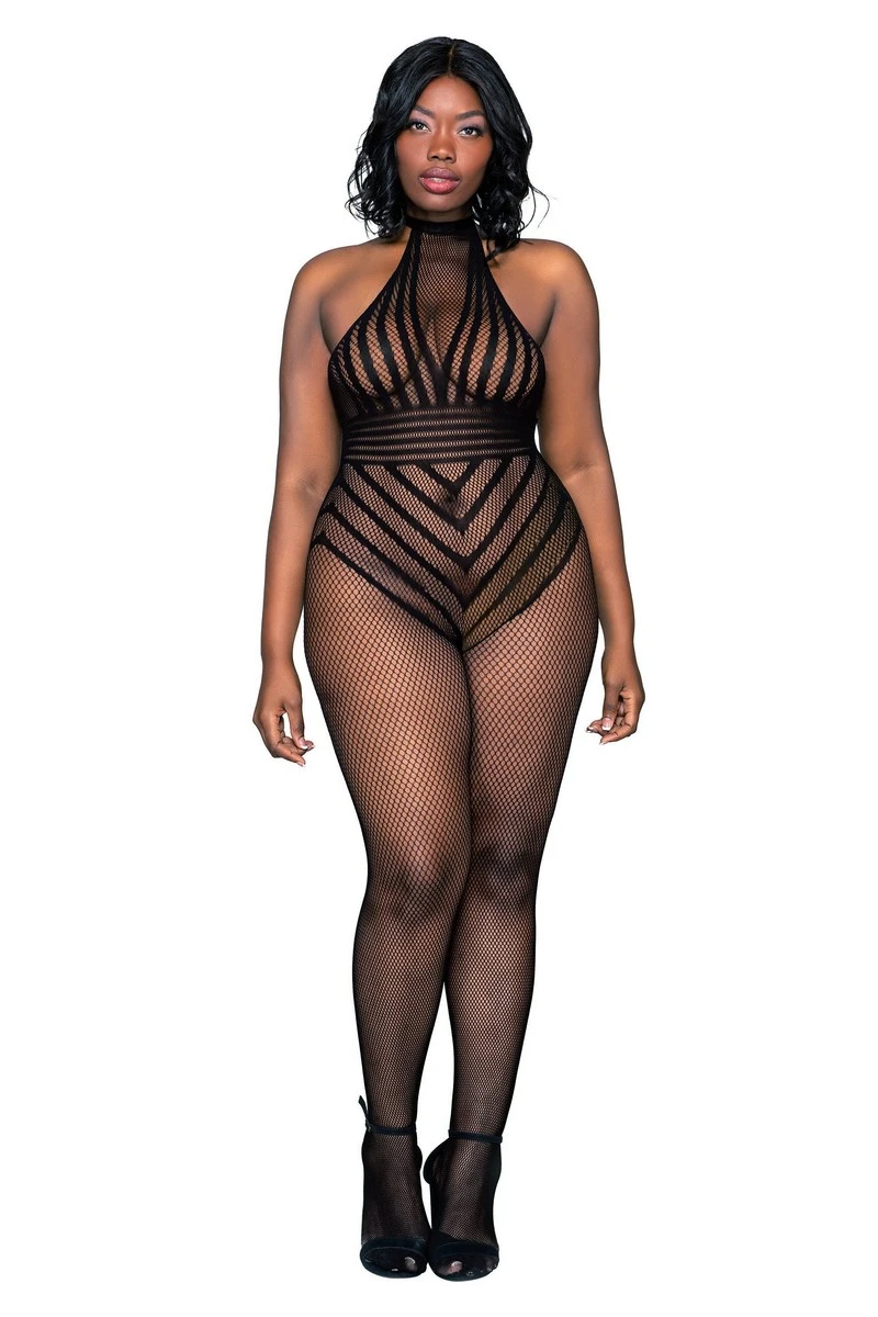 Dreamgirl Combinaison Résille Rayée – Image 3