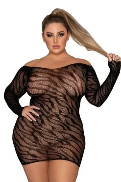 Dreamgirl Robe Résille Zebra