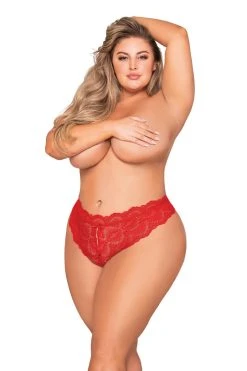 Dreamgirl Tanga Ouvert Rouge