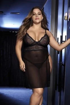 Mapalé Lingerie Nuisette Fendue Noire