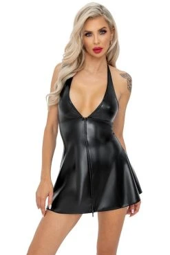 Noir Handmade Robe Patineuse Wetlook 4 Noir Handmade Robe Patineuse Wetlook -Intenses Sensations Shop robe noirhandmade 3